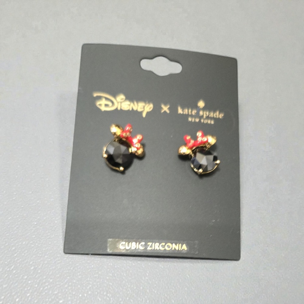 Disney x Kate Spade New York Minnie Mouse Cubic Zirconia Stud Earrings Gold Tone